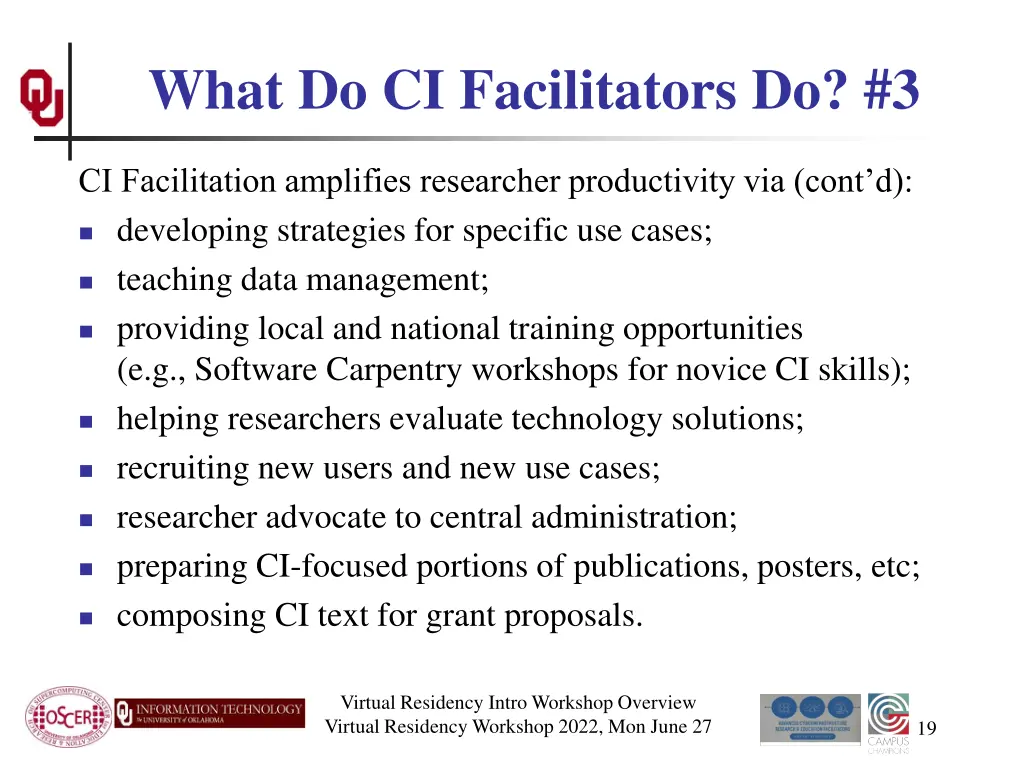 what do ci facilitators do 3
