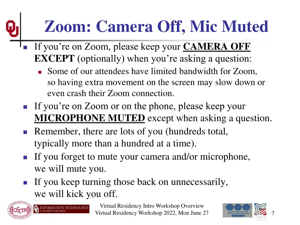 zoom camera off mic muted