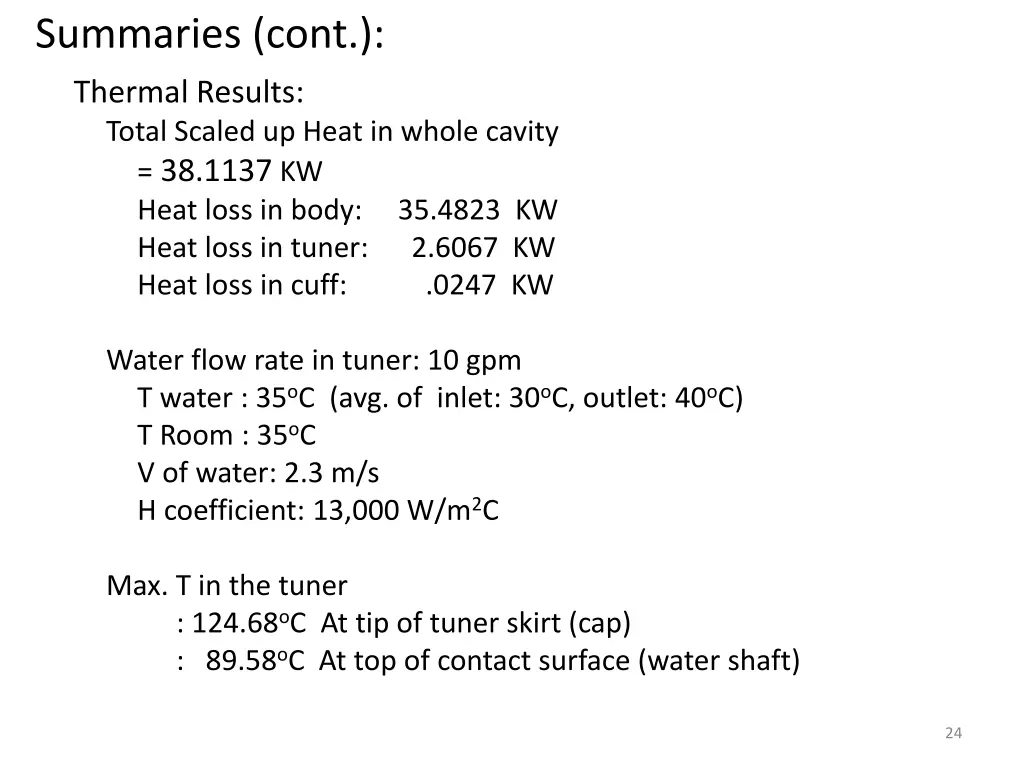 summaries cont