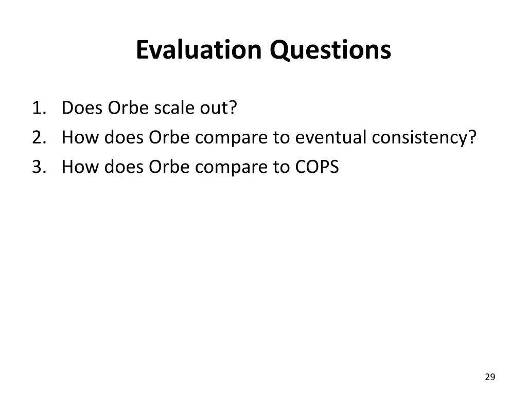 evaluation questions