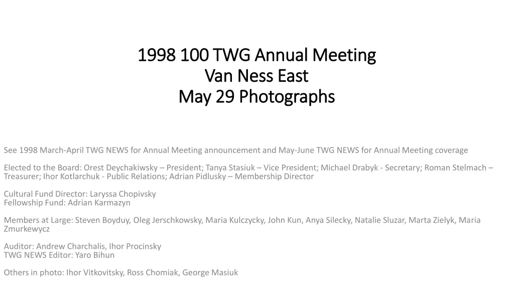 1998 100 twg annual meeting 1998 100 twg annual