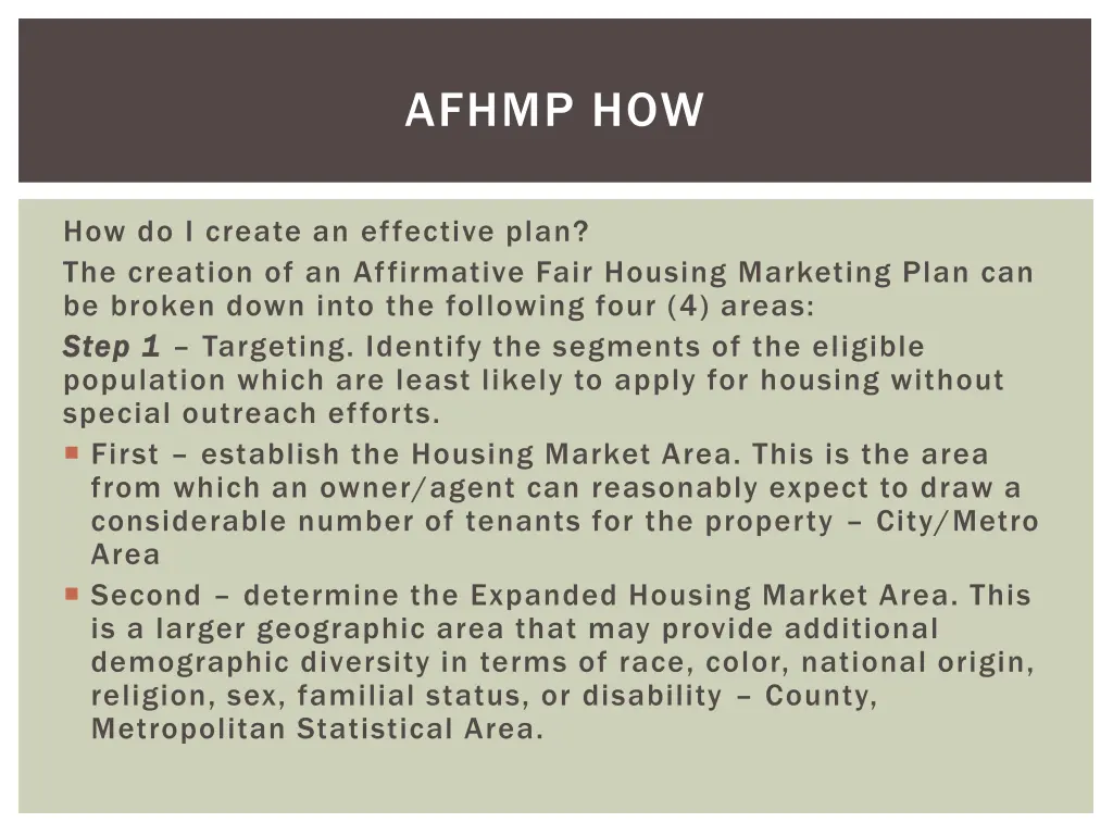 afhmp how 1