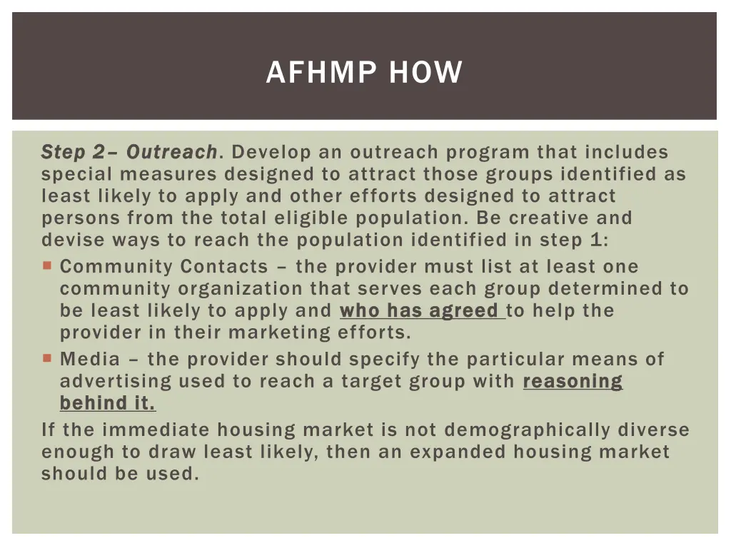 afhmp how 2