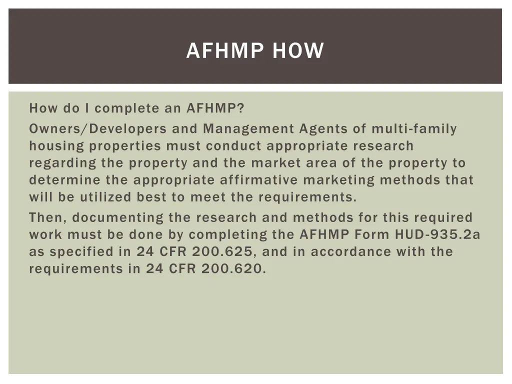 afhmp how