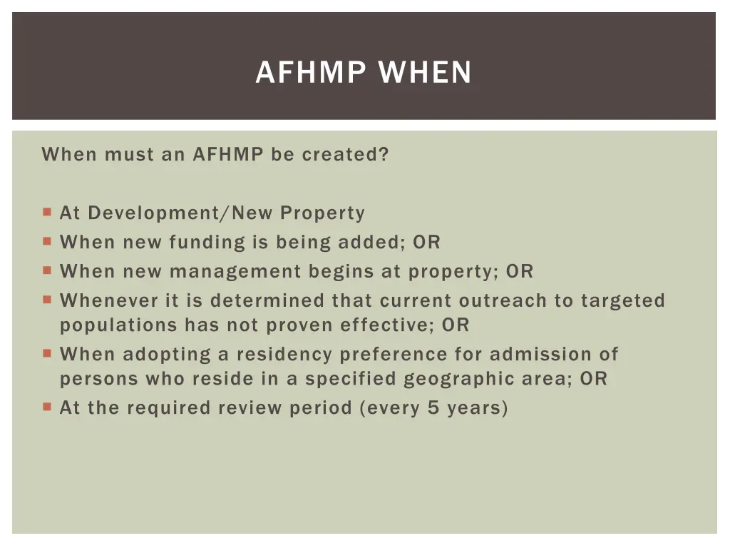 afhmp when