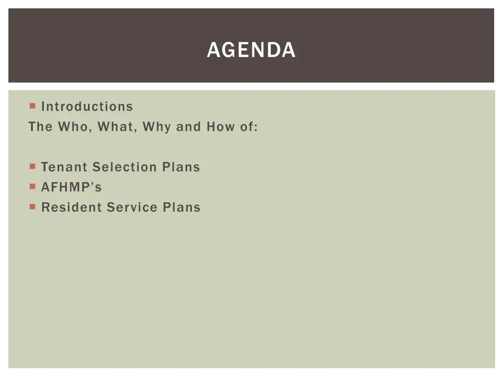 agenda