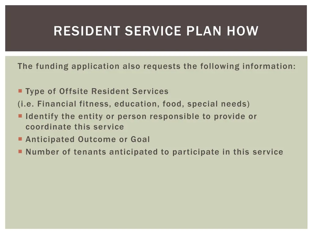 resident service plan how 3