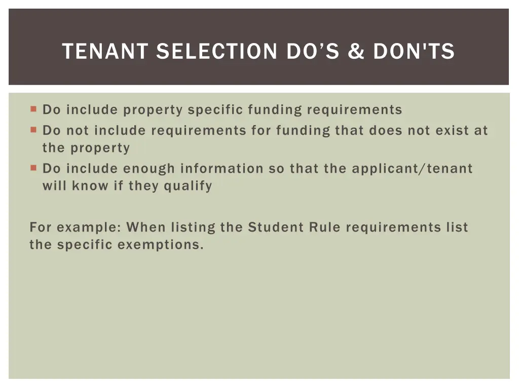 tenant selection do s don ts 2