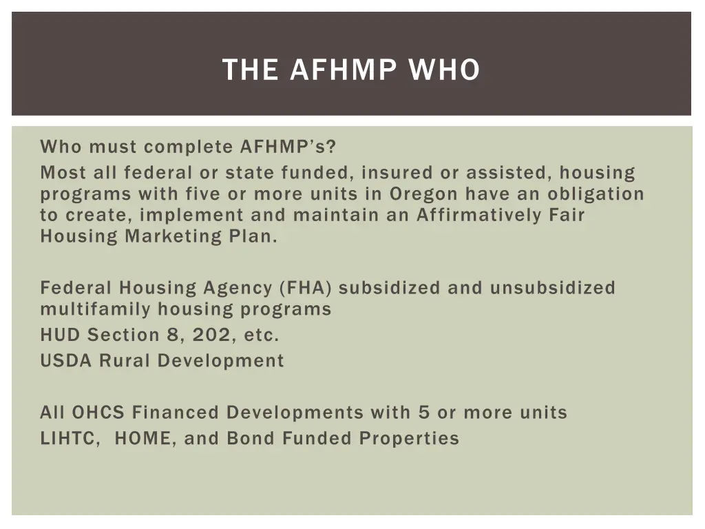 the afhmp who