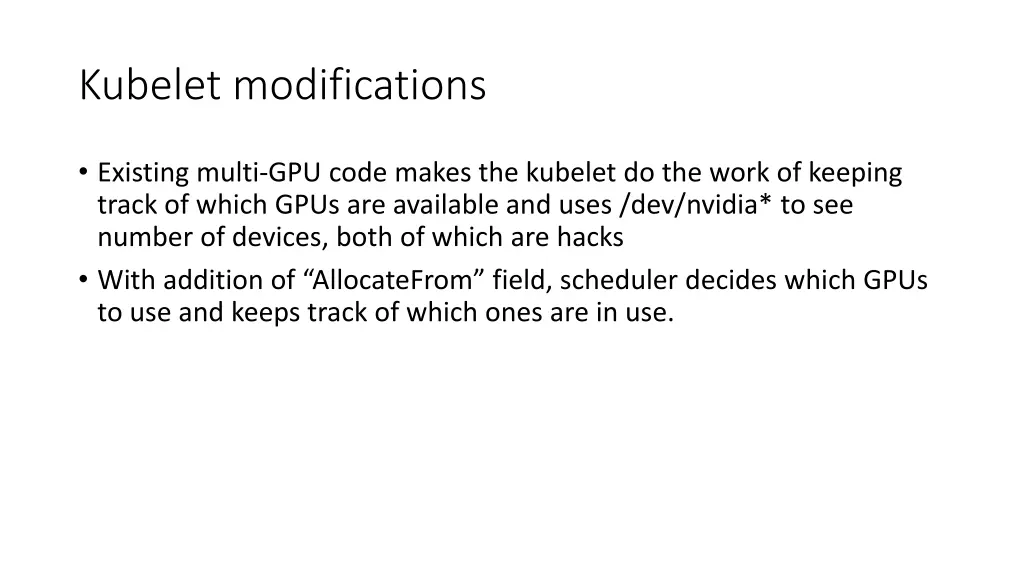 kubelet modifications