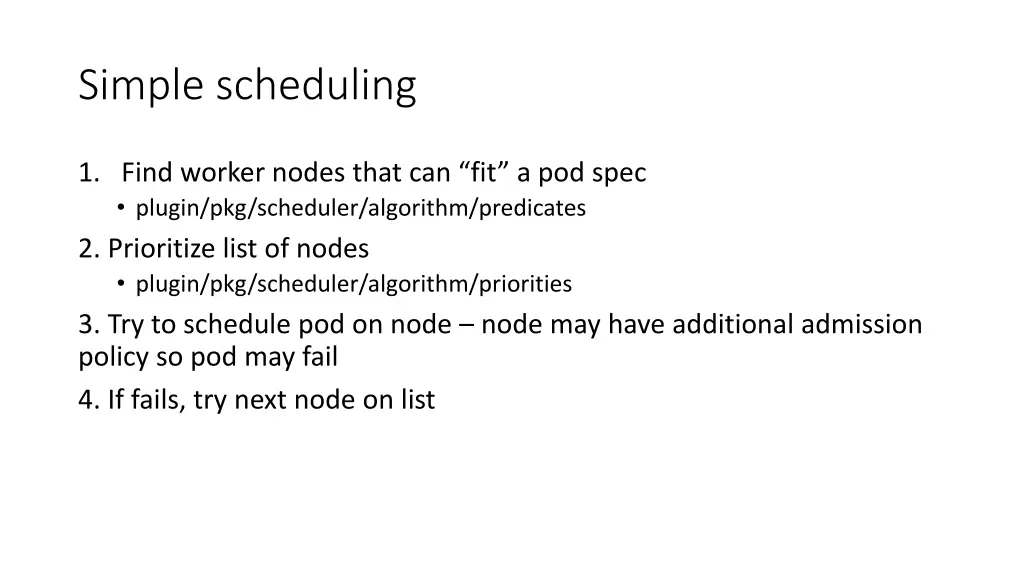 simple scheduling