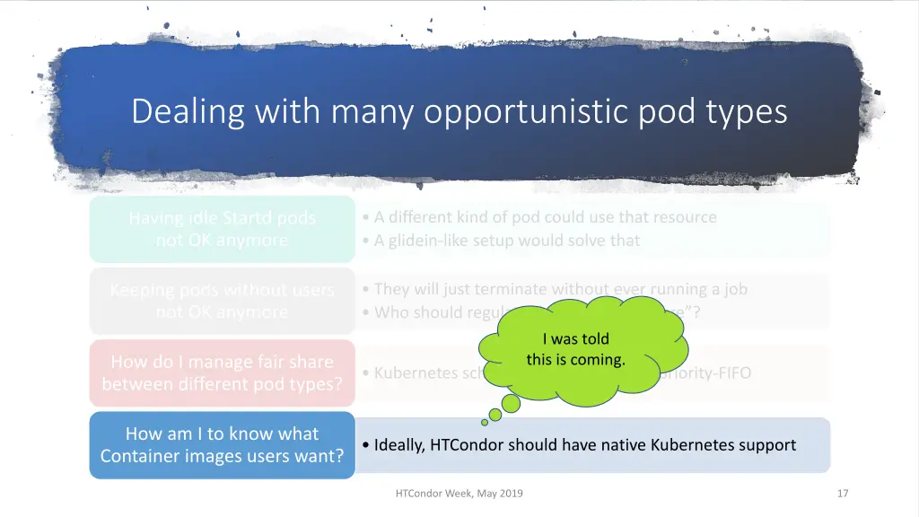 dealing with many opportunistic pod types 2