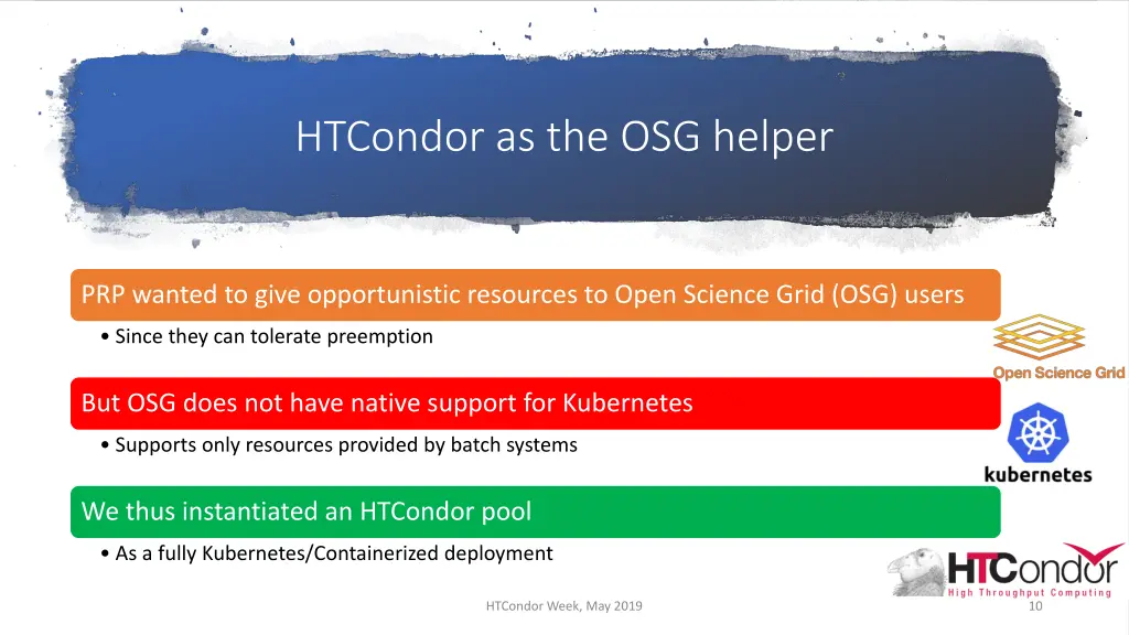 htcondor as the osg helper