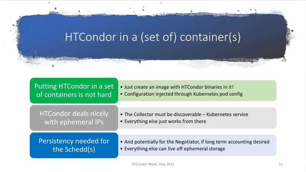 htcondor in a set of container s