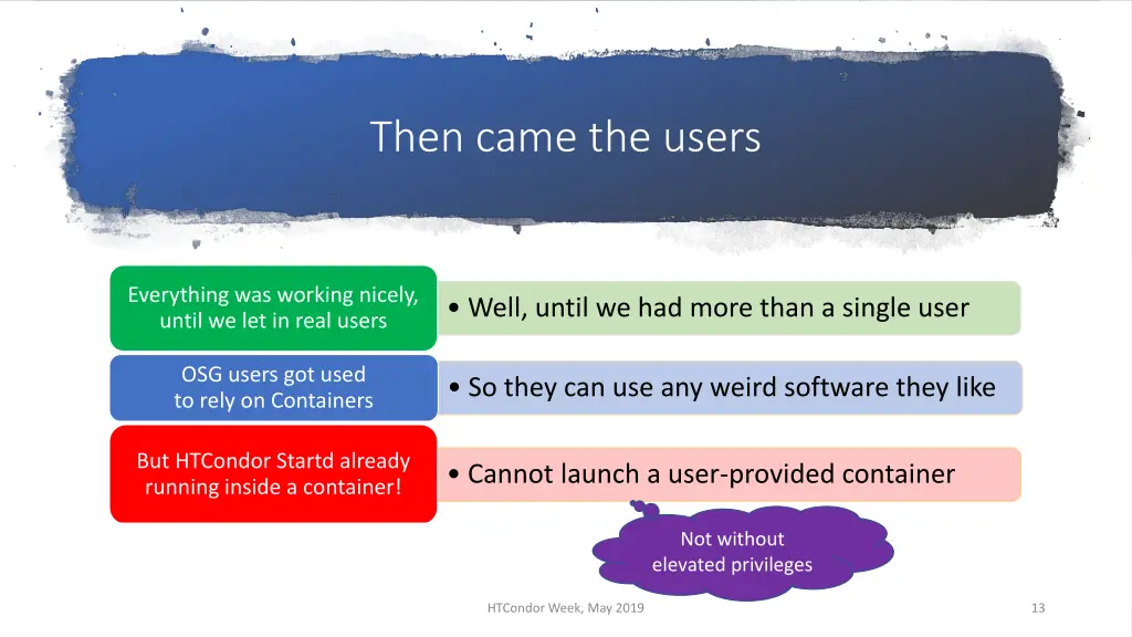 then came the users