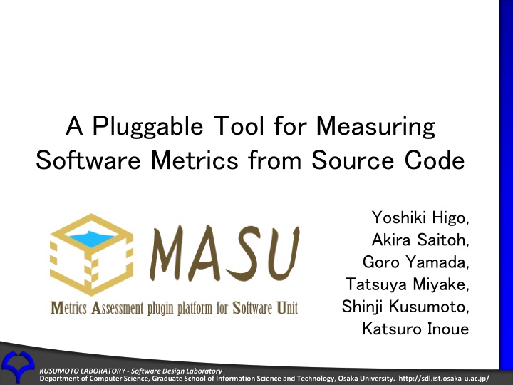 a pluggable tool for measuring software metrics