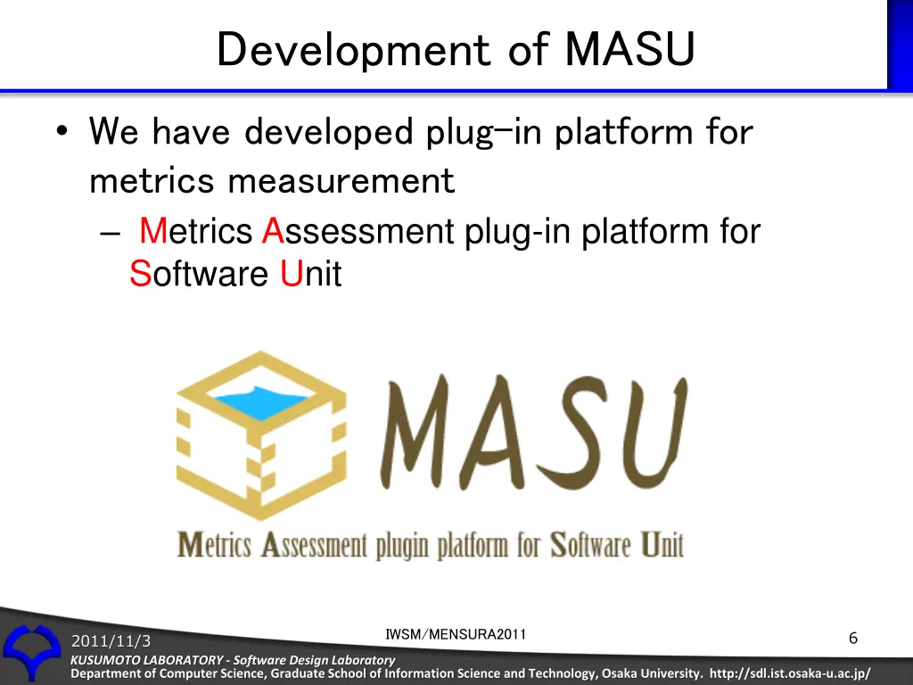 development of masu