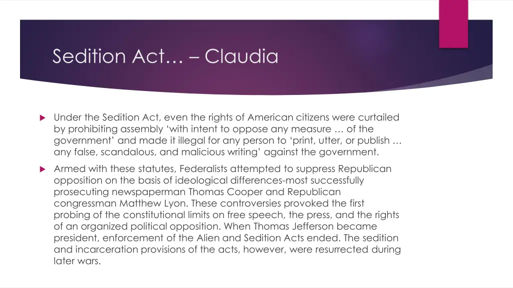 sedition act claudia 1
