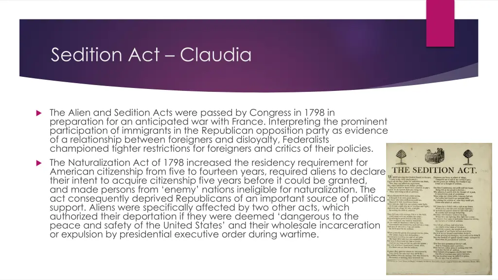 sedition act claudia