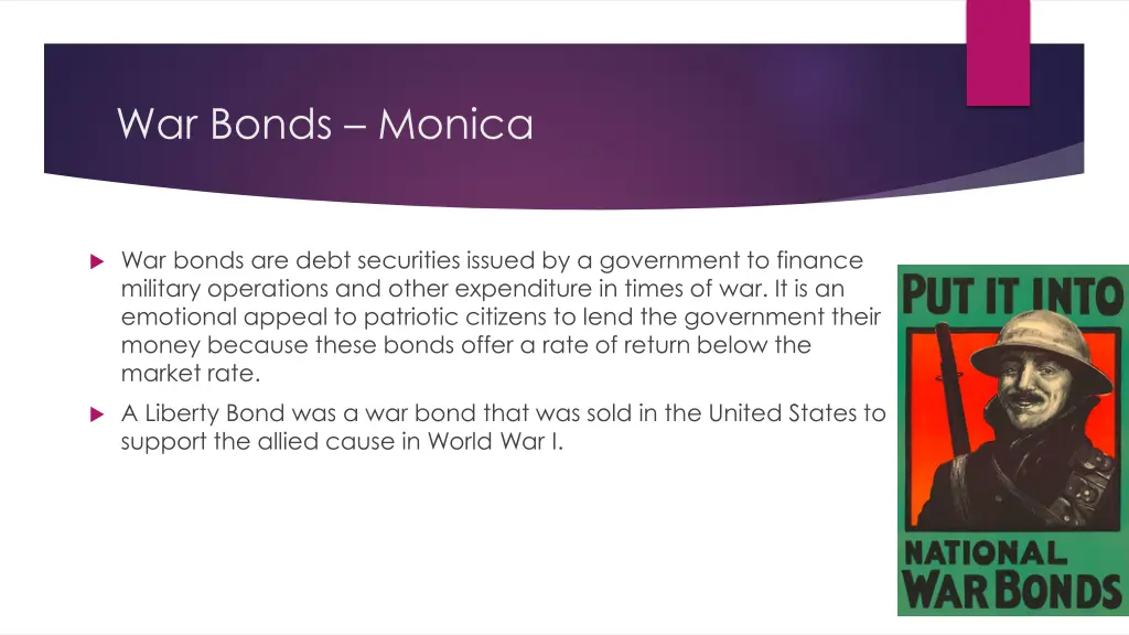 war bonds monica