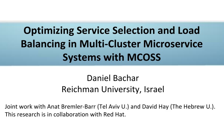optimizing service selection and load balancing