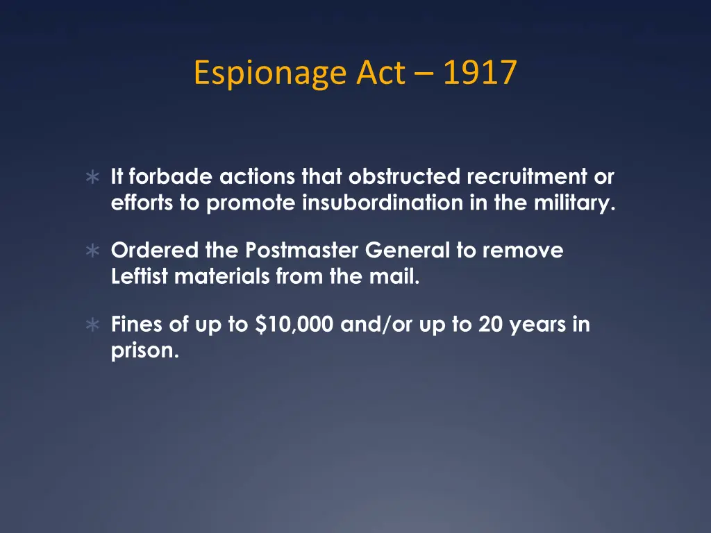 espionage act 1917