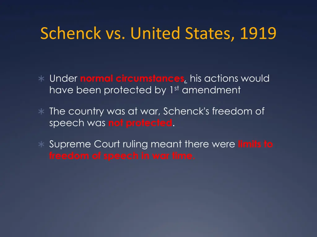 schenck vs united states 1919 1