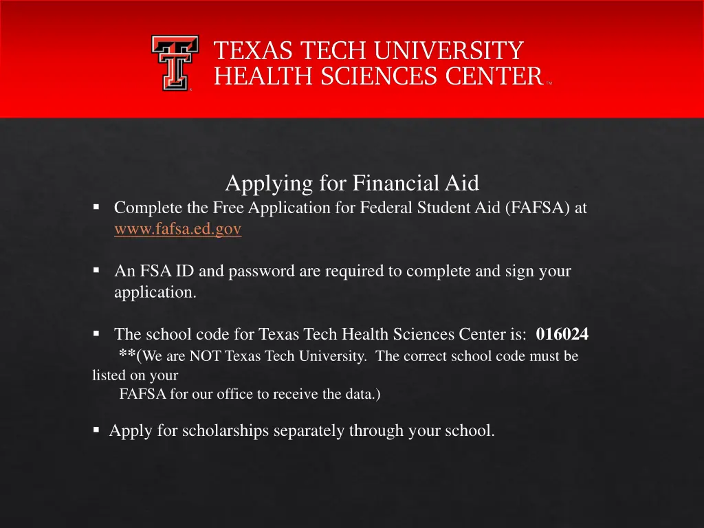 applying for financial aid