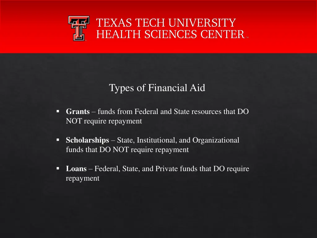types of financial aid