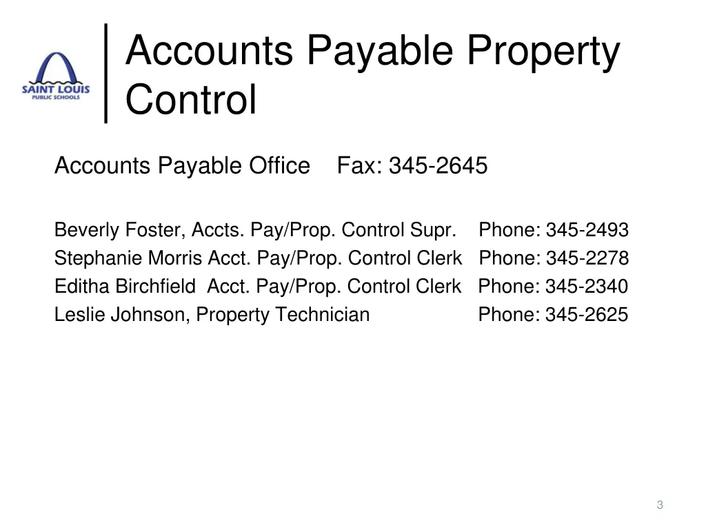 accounts payable property control