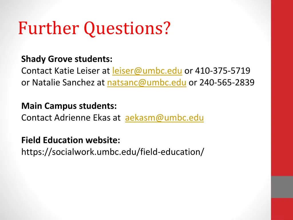 further questions