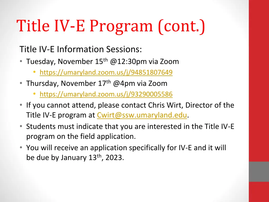 title iv e program cont 1
