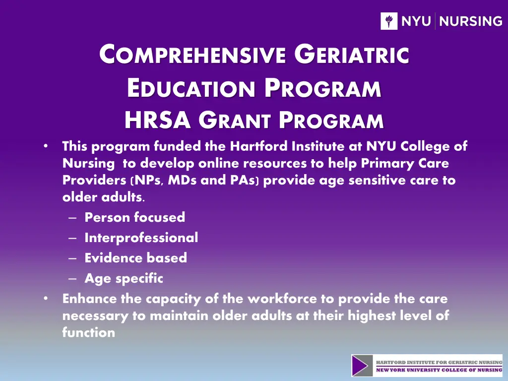 c omprehensive g eriatric e ducation p rogram