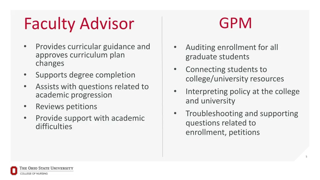 faculty advisor