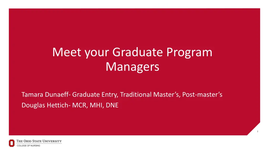 meet your graduate program managers