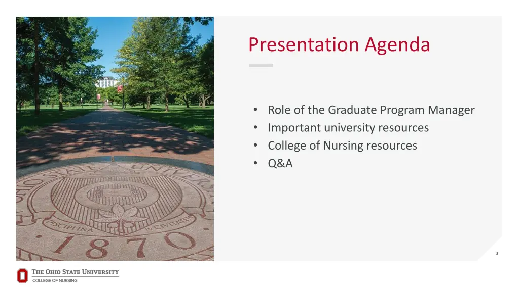 presentation agenda