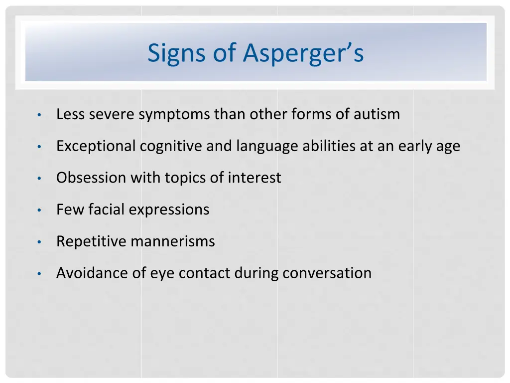 signs of asperger s