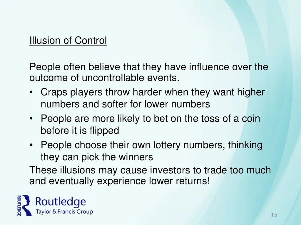 illusion of control