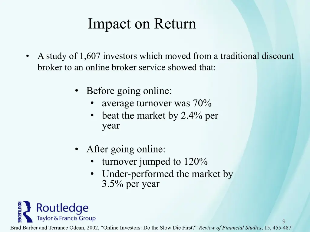 impact on return