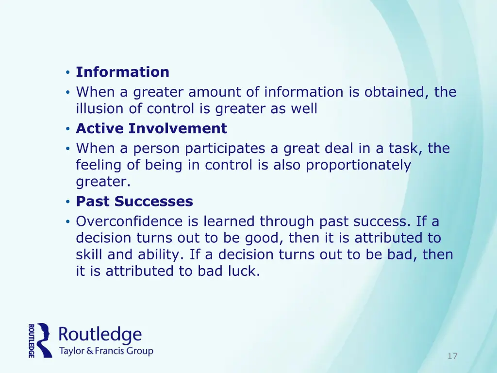 information when a greater amount of information