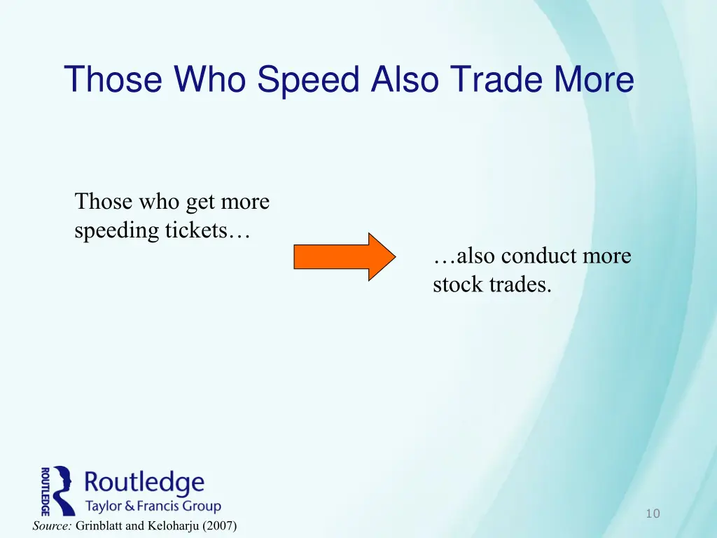 those who speed also trade more