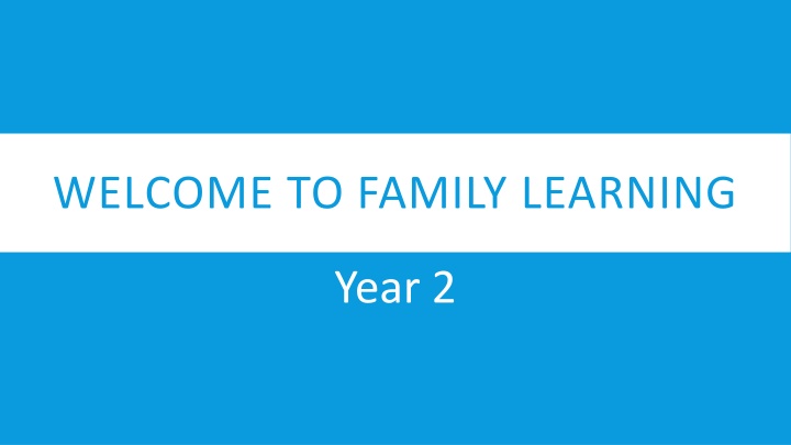 welcome to family learning