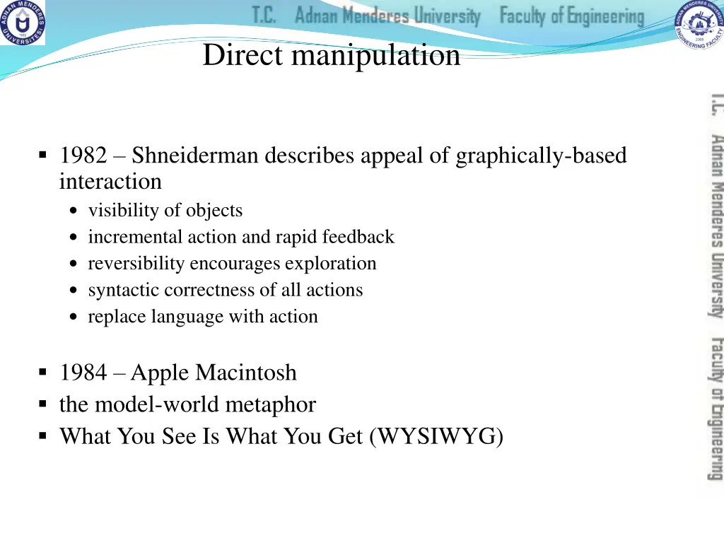 direct manipulation