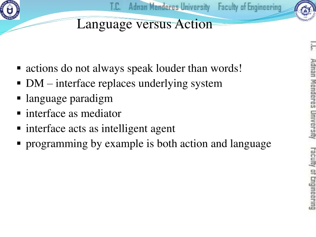 language versus action