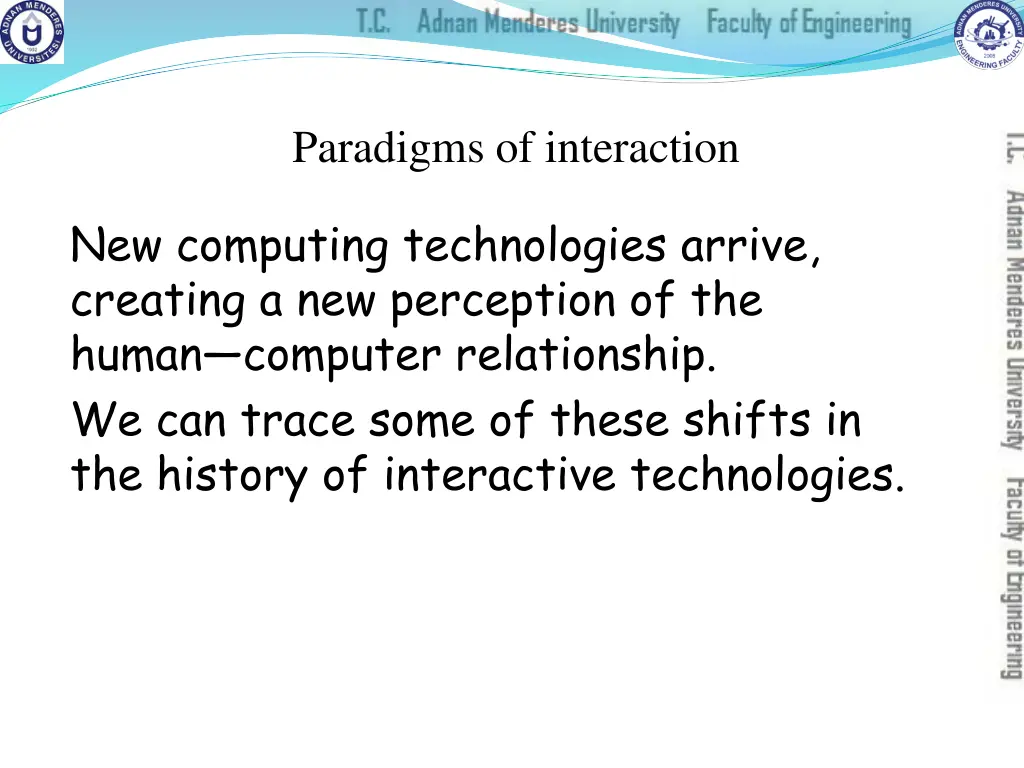 paradigms of interaction
