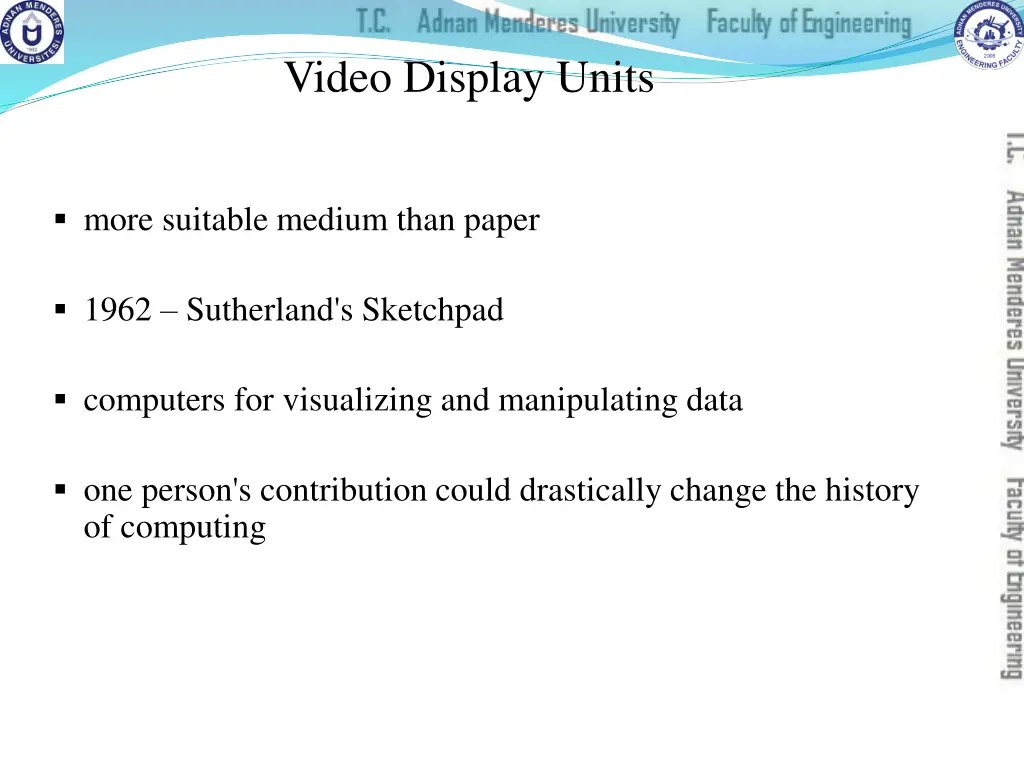 video display units