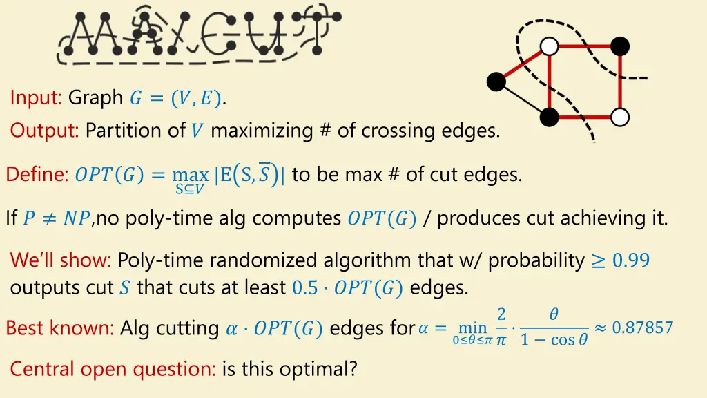 input graph output partition of maximizing