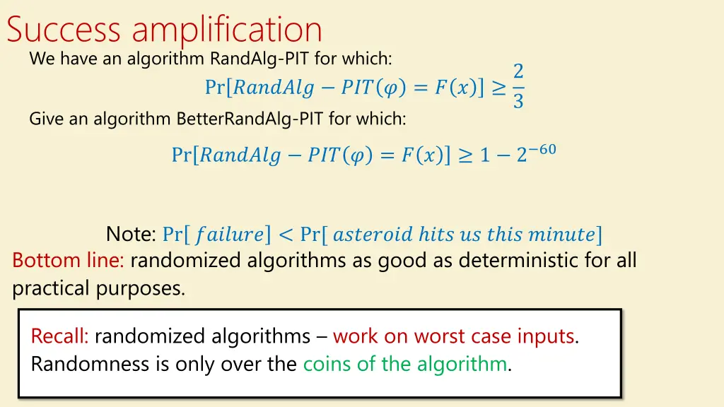 success amplification we have an algorithm