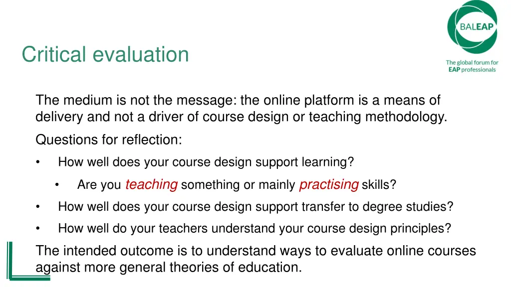 critical evaluation