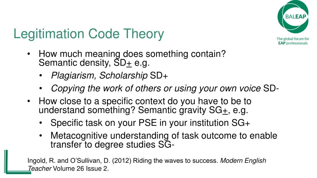 legitimation code theory 1